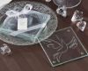 Dove Printing Wedding Glass Coaster Set