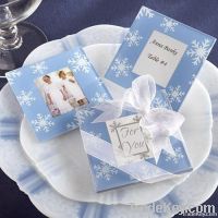Snowfall Glass Photo Wedding Coasters