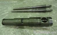 Plastic extruder conical twin screw barrel for WPC profile production
