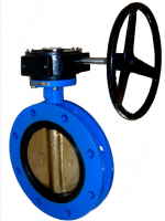 Worm gear operated DN50-DN1400 Cast Iron double flange type butterfly valve