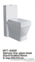 Siphonic one piece toilet