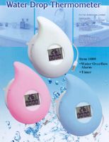 Water Drop Shape Thermometer with Count-down Timer & Water Level Alert