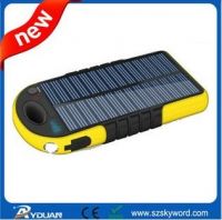 5000mAh Solar Mobile Charger, Waterproof(IP 5) Solar Charger, LED Flashlights Wireless Solar Charger