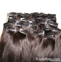 100% human clip in hair extensions