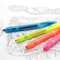 6 Colors Chisel Tips Click Types Liquid Highlighter Pen with Clip