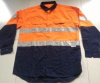 safety shirt/Orange 190gsm cotton safety shirt/two tone 100% cotton 3m reflective safety shirt/hi vis safety shirts