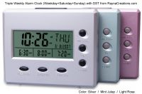 Triple Weekly Alarm Clock With Weekday Saturday Sunday Alarms And DST