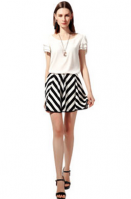 vintga black and white stripe skirt