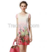 2014 Printed flower Ladies Casual Dresses Pictures