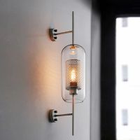 Hotel Project Gold Modern Glass Wall Sconces Light, Wall Lamp For Lobby, Bathroom, Corridor