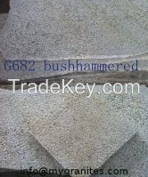 Bush-hammered tile G682,rusty yellow granite tile