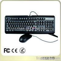 Ergonomic 2.4 GHz Wired Keyboard Mouse Combo - Black
