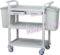 3 Shelf Food Service Cart, Utility Carts+buckets, Hotel Cart, Catering Kunststoff Warenkorb