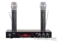 VHF dual channels rechargeable echo wireless microphone