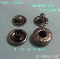 A set of engraved Antique brass snap button for garments