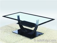 Top glass with black edge dining table