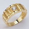 18K Gold and 0.25 Cts Diamond Men's Ring