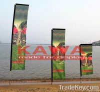 Vertical banner, block banner with fiberglass pole