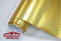 3D pattern Printing Carbon Fiber golden Film; car wrapping foil,