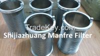 Stainless steel wedge wire screen filter element