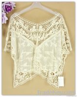 New Women Lace Sweet Hollow Out Crochet Knit Loose Blouse Tops