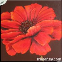 Modern decorative red flower oil painting