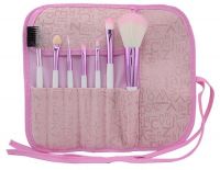 7pcs Pink Mini Travel Cosmetic Makeup Brush Set in Pouch Free Samples