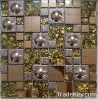 Gold Metal Mix Glass Mosaic Tile