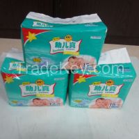 Economic high abosorbent disposable baby diapers with pe film