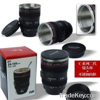 camera coffee mug 1:1 lens mug stainless lens coffee mug with flat lid