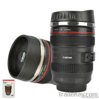 stainless steel camera lens coffee cup for travel camera lens