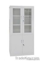 glass door metal storage cabinet