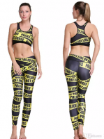 Women's Fashion little Flower Digital Printed Spandex Stretchy Yoga Top And Pants Sport Fitness Set