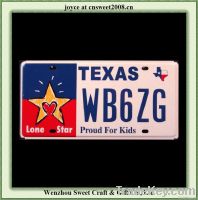 license plate with customized text