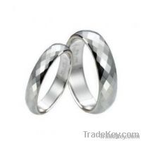 faceted & polishied tungsten wedding ring