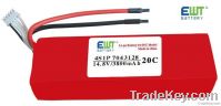 14.8V 3800mAh 20C rechargeable Li-Polymer battery pack LP7043128