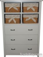 3 Drawer 4 Rattan Cabinet