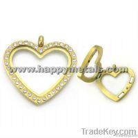 Floating charm locket finished in stainless steel(P-H-001)