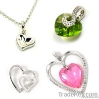 925 sterling silver heart pendant necklace