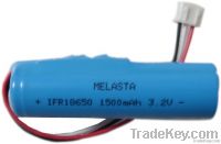 LiFePO4 single cell IFR18650 3.2V 1500mAh with PCM