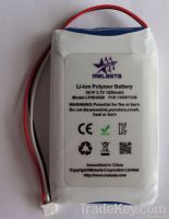 Li-ion Polymer Battery Pack LP803450 3.7V 1250mAh with PCM, Plug