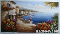 Fine Handmade Mediterranean Landscape Canvas Oil Painting