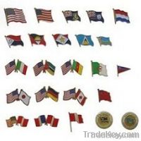 Flag badges with a pin