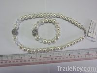 2013 Newest Freshwater Pearl Necklace Bracelet Jewelry Set