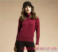 Lady Half Cardigan Turtleneck Cashmere Sweater