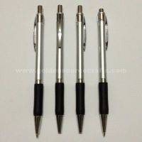 hot sale silver plastic ballpoint pen with metal clip