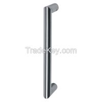Mitred door Pull handle D shape with Roses polished Stainless Steel back to back pair