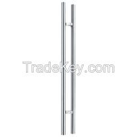 Glass door satin/polished stainless steel pull handles, interior/exterior door handles
