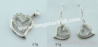 heart shape jewelry set, small cz set