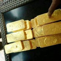 Gold dust and gold bars